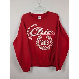 Vintage Y2K Ohio State Buckeyes Graphic Print Sweatshirt Red Men's Size Large